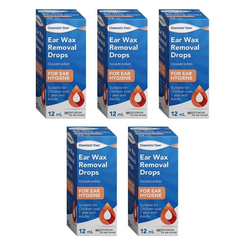 Chemists' Own Ear Wax Removal Drops 12mL Pack of 5