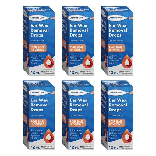 Chemists' Own Ear Wax Removal Drops 12mL Pack of 6