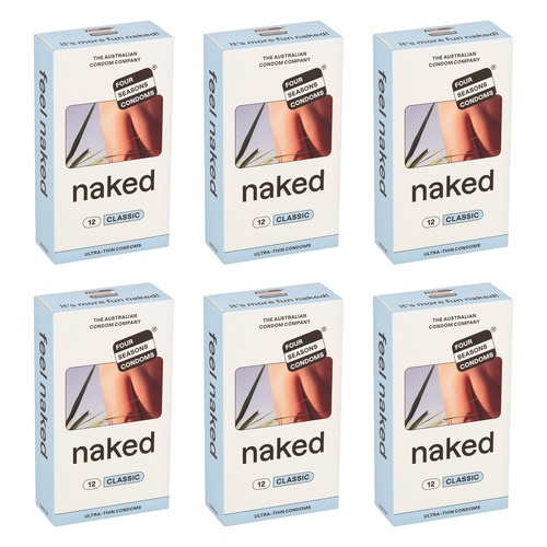 Four Seasons Naked Classic Condoms 12 Pack Bundle of 6