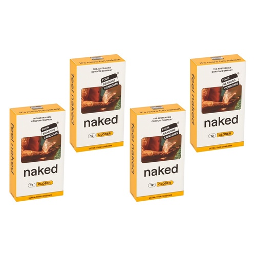 Four Seasons Naked Closer Condoms 12 Pack Bundle of 4