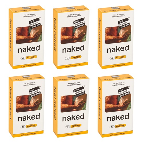 Four Seasons Naked Closer Condoms 12 Pack Bundle of 6