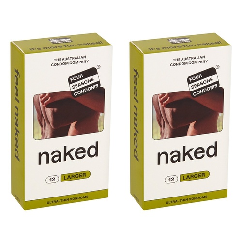 Four Seasons Naked Larger Condoms 12 Pack Bundle of 2
