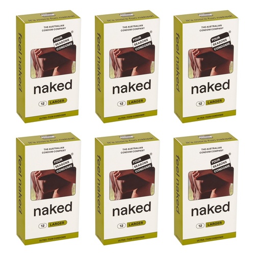 Four Seasons Naked Larger Condoms 12 Pack Bundle of 6