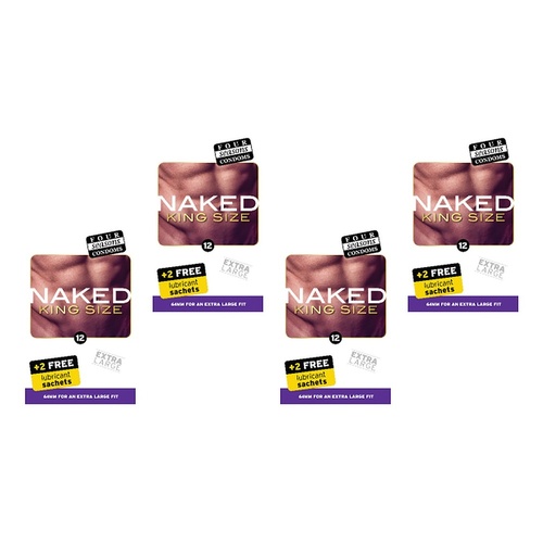 Four Seasons Naked King Size Condoms 10 Pack Bundle of 4