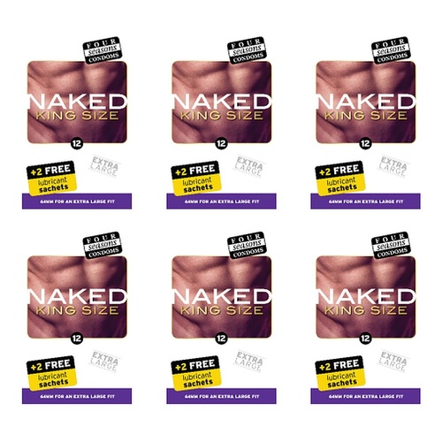 Four Seasons Naked King Size Condoms 10 Pack Bundle of 6