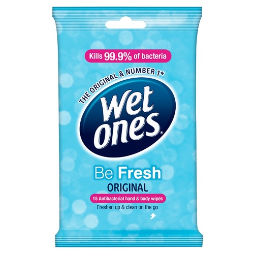Wet Ones Be Fresh Original Antibacterial Hand & Body Wipes 15 Wipes