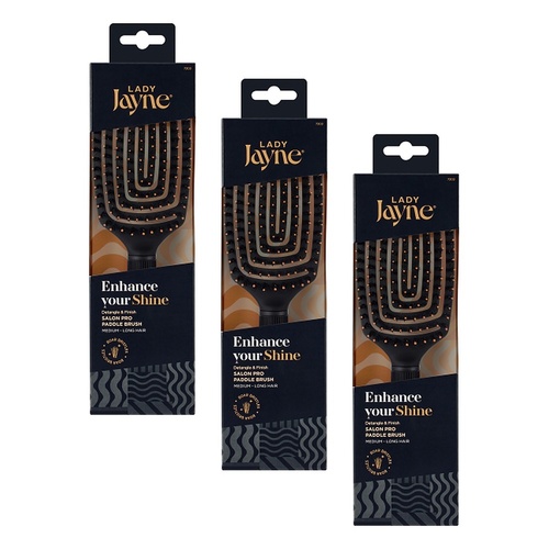 Lady Jayne Boar Bristle Detangling Paddle Brush x 3 Bundle of 3
