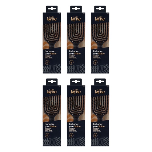Lady Jayne Boar Bristle Detangling Paddle Brush x 3 Bundle of 6