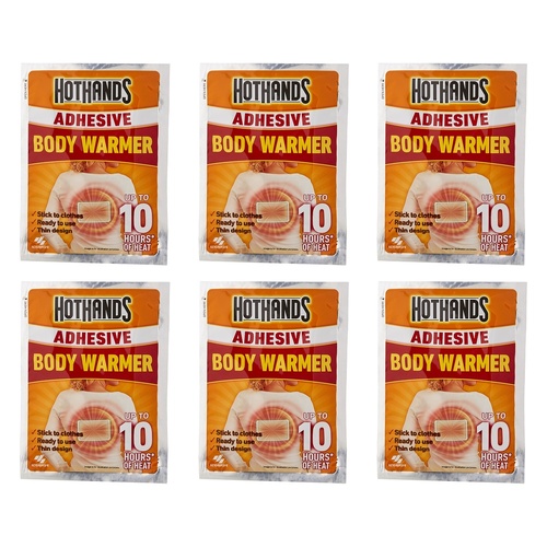 Hot Hands Adhesive Body Warmer Patch x 30 Bundle of 6