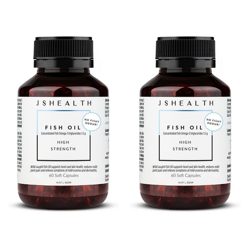 JSHealth Fish Oil+ Triple Strength 60 Capsules Pack of 2