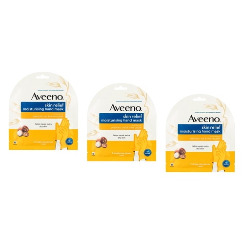 Aveeno Skin Relief Moisturising Hand Mask x 6 Bundle of 3