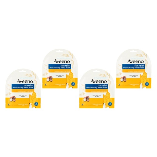 Aveeno Skin Relief Moisturising Hand Mask x 6 Bundle of 4