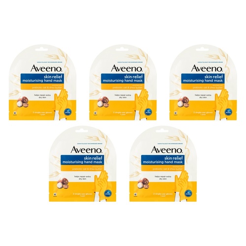 Aveeno Skin Relief Moisturising Hand Mask x 6 Bundle of 5