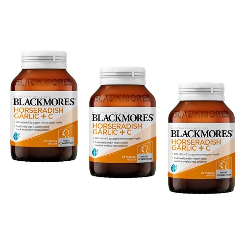 Blackmores Horseradish Garlic + C 90 Tablets Pack of 3