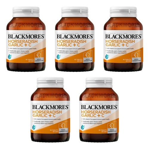Blackmores Horseradish Garlic + C 90 Tablets Pack of 5