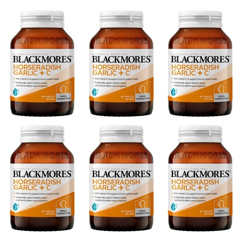 Blackmores Horseradish Garlic + C 90 Tablets Pack of 6