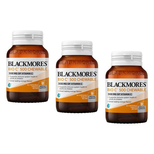 Blackmores Bio C 500 Chewable 50 Tablets Pack of 3