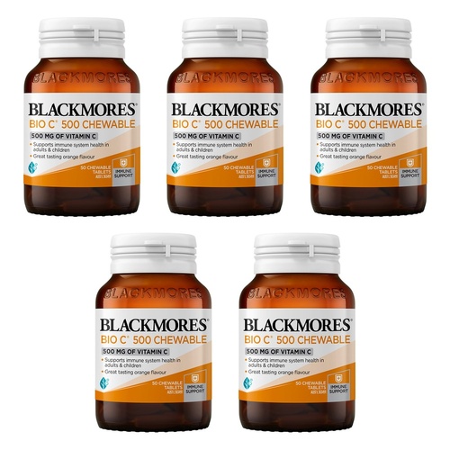 Blackmores Bio C 500 Chewable 50 Tablets Pack of 5