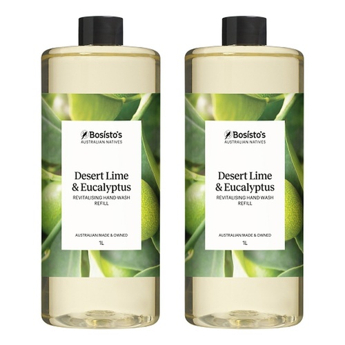 Bosisto's Desert Lime & Eucalyptus Hand Wash Refill 1L x 3 Bundle of 2