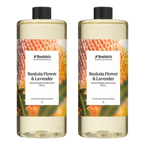 Bosisto's Banksia Flower & Lavender Hand Wash Refill 1L x 3 Bundle of 2
