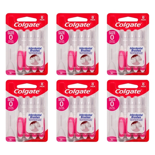 Colgate Interdental Brushes Size 0 8 Pack x 6 Bundle of 6