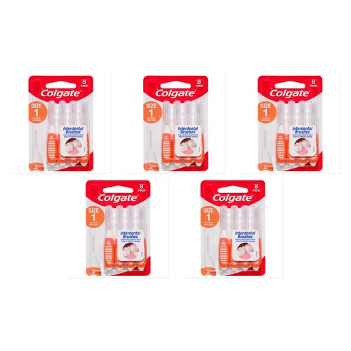 Colgate Interdental Brushes Size 1 8 Pack x 6 Bundle of 5