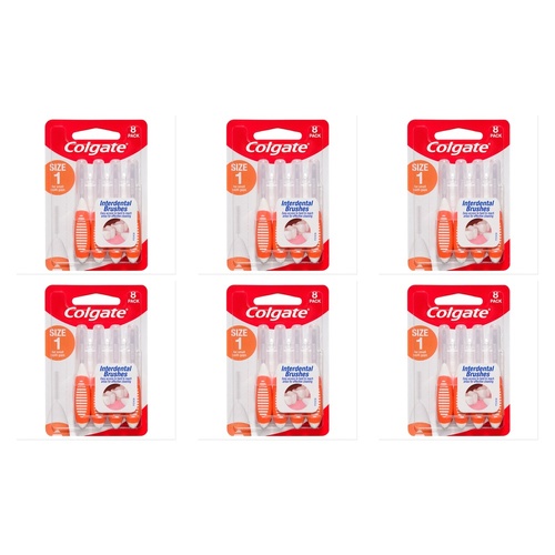 Colgate Interdental Brushes Size 1 8 Pack x 6 Bundle of 6