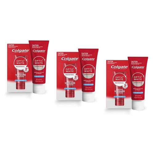 Colgate Optic White Renewal Vibrant Clean Toothpaste 85g Pack of 3