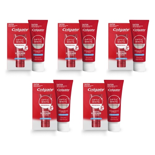 Colgate Optic White Renewal Vibrant Clean Toothpaste 85g Pack of 5