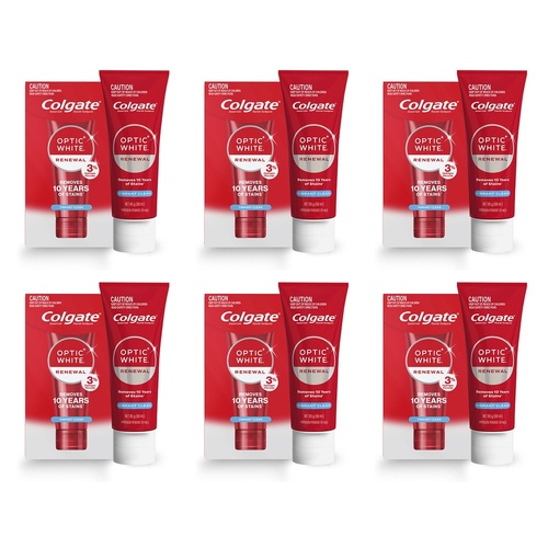 Colgate Optic White Renewal Vibrant Clean Toothpaste 85g Pack of 6