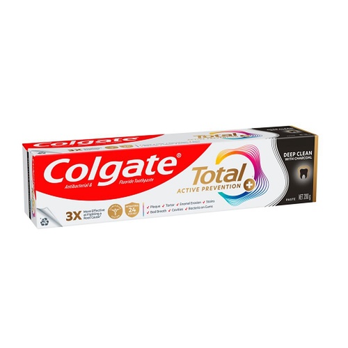 Colgate Total Active Prevention+ Deep Clean with Charcoal Toothpaste 200g