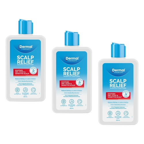 Dermal Therapy Scalp Relief Shampoo & Conditioner 210mL Pack of 3
