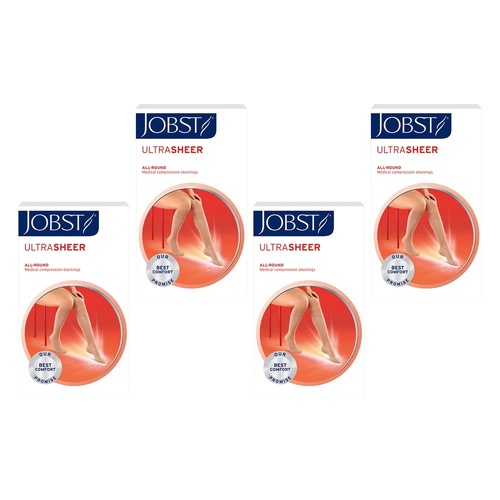 JOBST UltraSheer Knee High Closed Toe Natural Medium 15-20mmHg Pack of 4