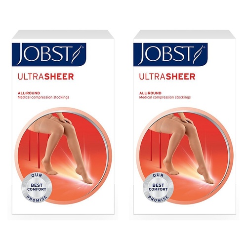 JOBST UltraSheer Thigh High Large Natural Pack of 2