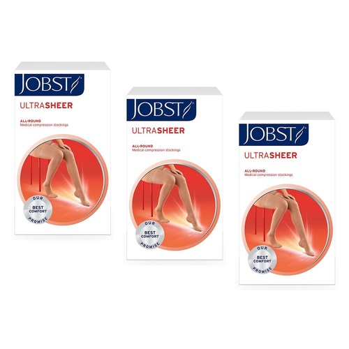 JOBST UltraSheer Thigh High Large Natural Pack of 3