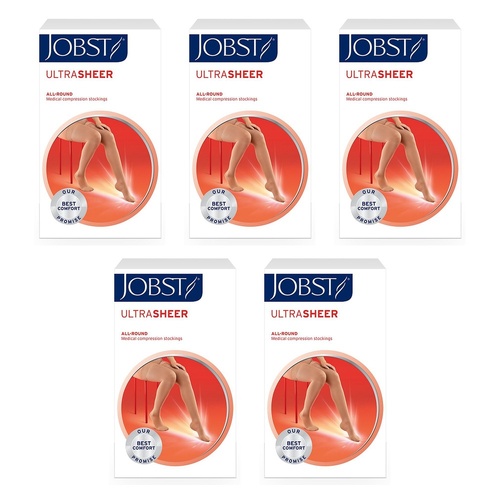 JOBST UltraSheer Thigh High Large Natural Pack of 5