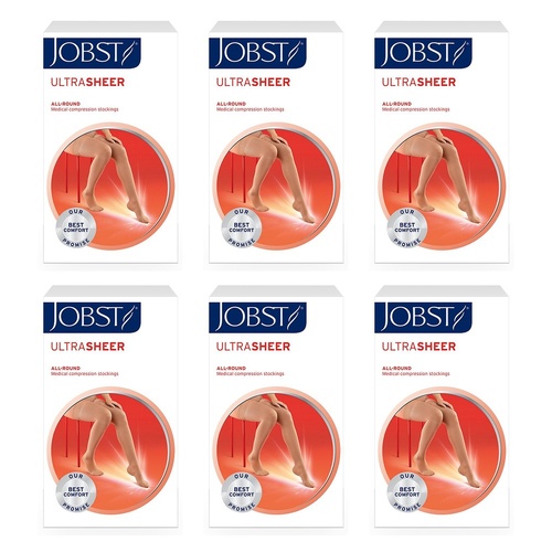 JOBST UltraSheer Thigh High Large Natural Pack of 6