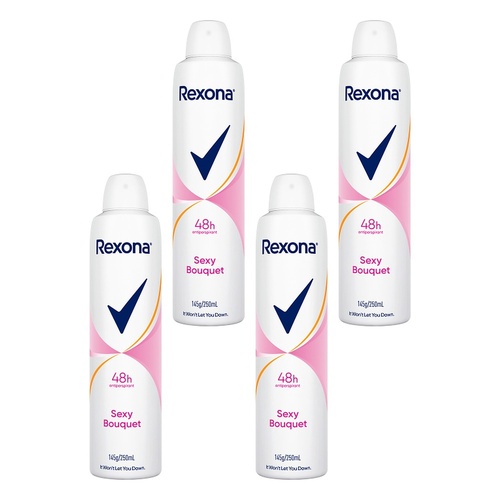 Rexona Antiperspirant Aerosol Deodorant Sexy Bouquet 250mL Pack of 4