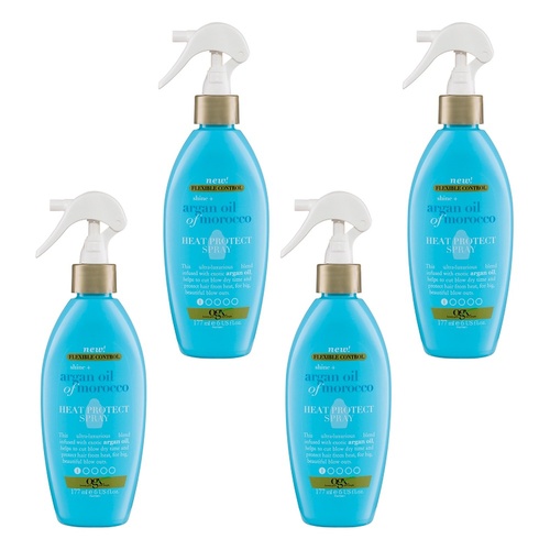 OGX Shine + Hydrate Argan Oil of Morocco Heat Protect Spray 177mL Pack of 4