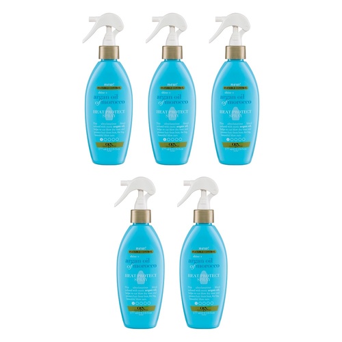 OGX Shine + Hydrate Argan Oil of Morocco Heat Protect Spray 177mL Pack of 5