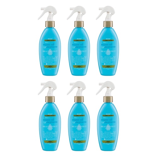 OGX Shine + Hydrate Argan Oil of Morocco Heat Protect Spray 177mL Pack of 6