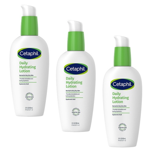 Cetaphil Daily Hydrating Lotion with Hyaluronic Acid 88mL Pack of 3