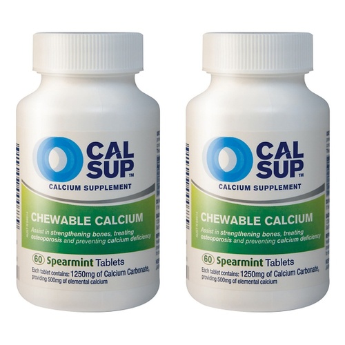 Cal-sup Chew Spearmint 500mg 60 Tablets Pack of 2