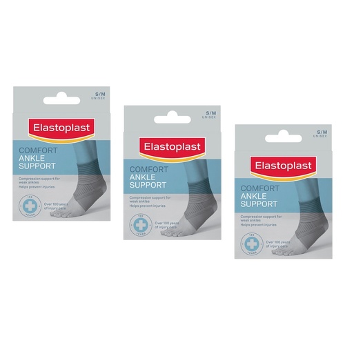 Elastoplast Comfort Ankle Support Small/Medium Pack of 3