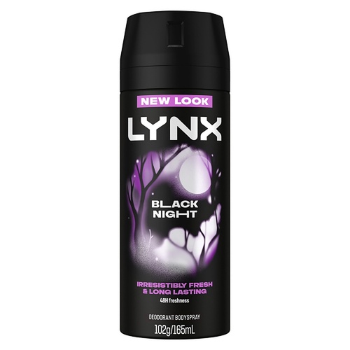 Lynx Deodorant Aerosol Black Night 165mL