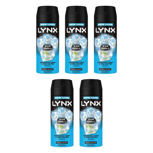 Lynx Deodorant Aerosol Ice Chill 165mL Pack of 5