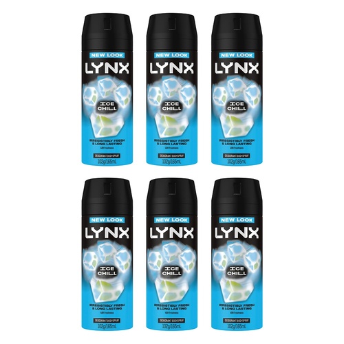 Lynx Deodorant Aerosol Ice Chill 165mL Pack of 6