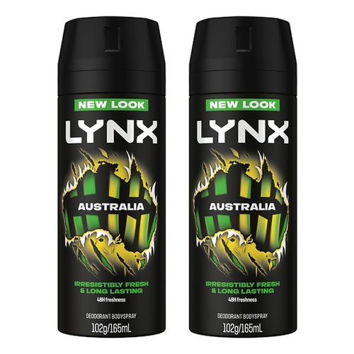 Lynx Deodorant Aerosol Australia 165mL Pack of 2
