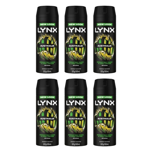 Lynx Deodorant Aerosol Australia 165mL Pack of 6