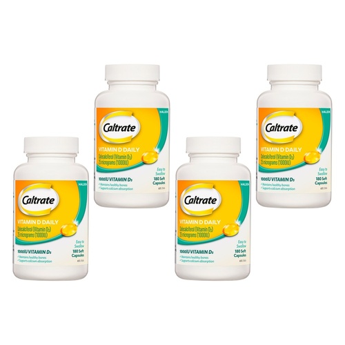 Caltrate Vitamin D Daily 180 Capsules Pack of 4